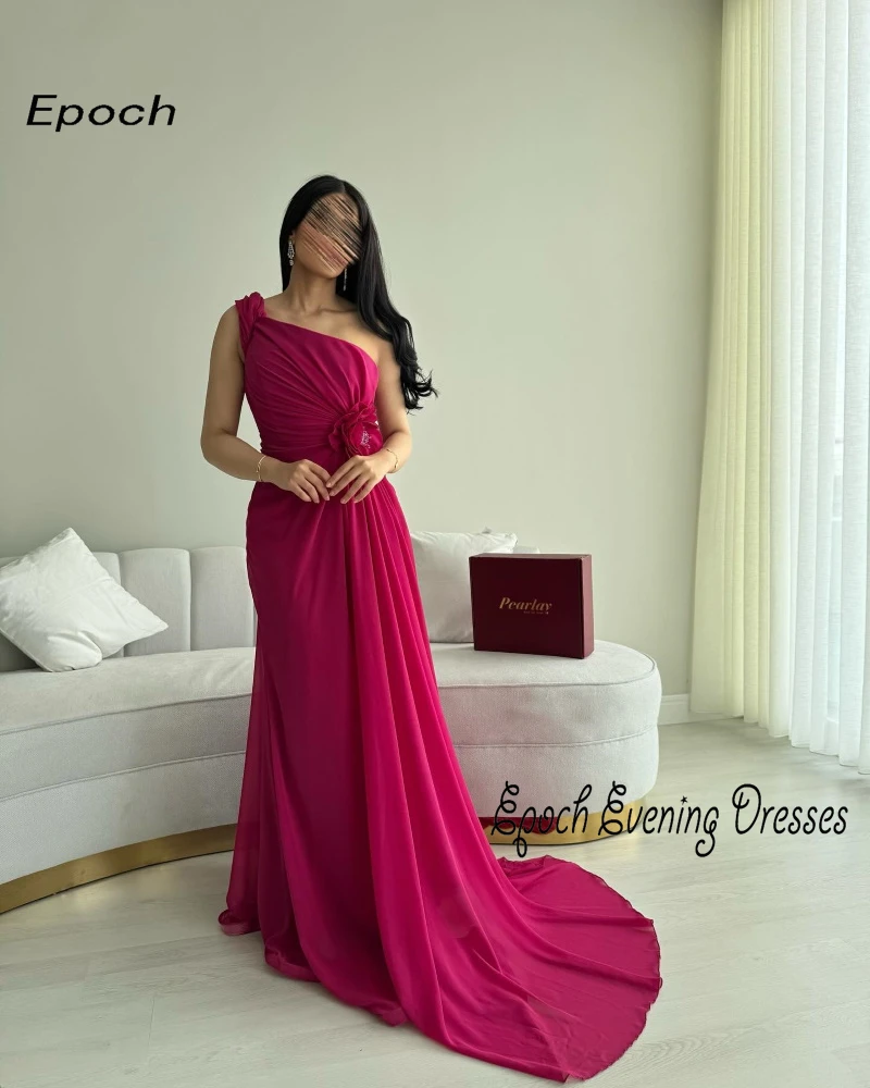 Gaun malam Chiffon Formal untuk wanita seksi gaun pesta Prom Cocktail Formal elegan putri duyung satu bahu