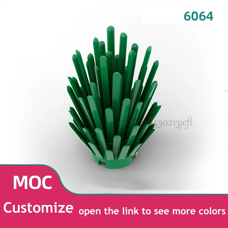 10PCS Moc Plant Prickly Bush 2x2x4 Building Blocks 6064 City Street View Garden Grass Bricks Compatible with Assembles Particles