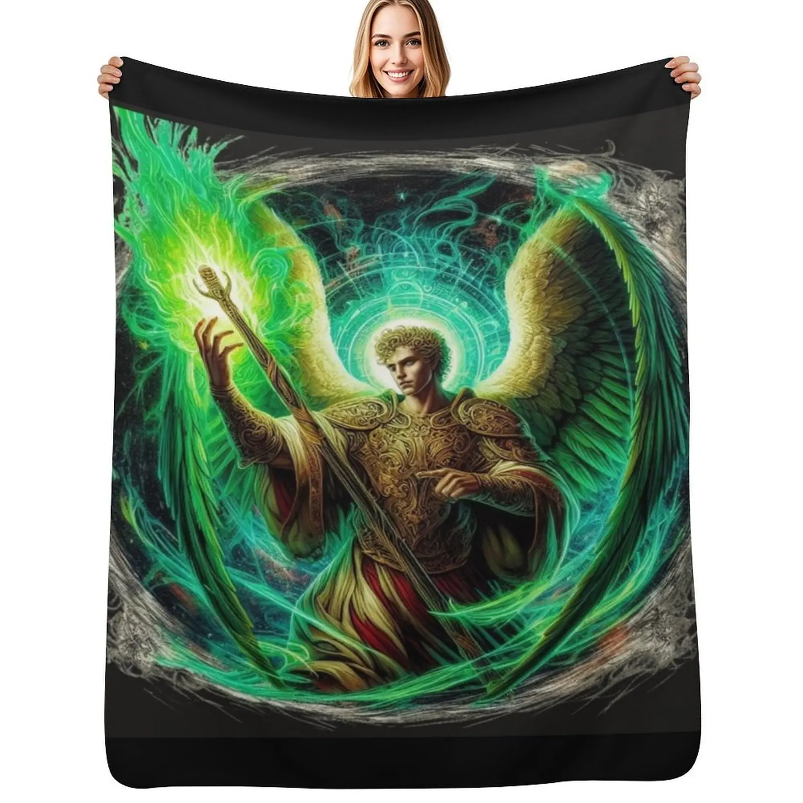 

Saint Raphael Archangel - Angel of Healing - Christmas gift Throw Blanket Soft Solid Color Blanket for Couch Bed
