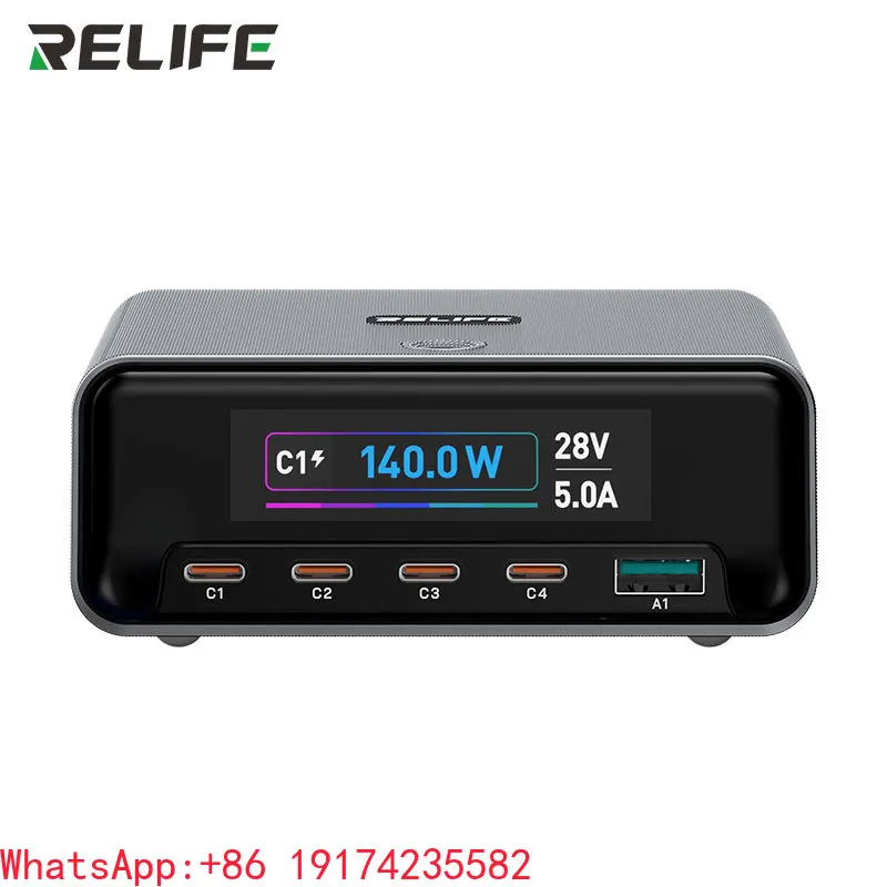 RELIFE Q8 165W GaN 5 Port Fast Charger Fast Charging Station Quick Charger For Laptop Smartphones Tablet Repair Tools