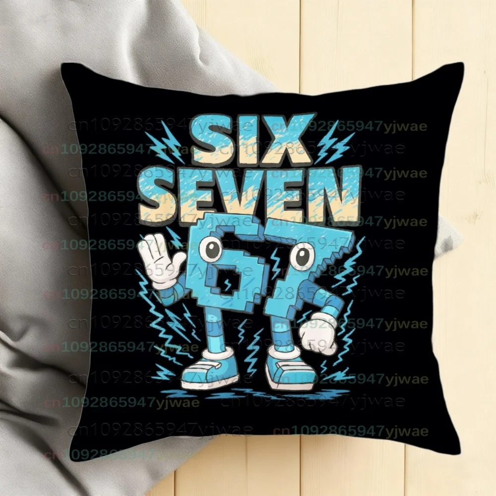 2026 Dekorativer Kissenbezug 1 Stück Meme 67 Italian Merch Sofa Hollander und Kinder 6 7 Six Seven Kissenhülle Kissenbezüge