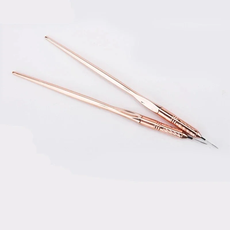 16CM New Microblading Eyebrow Lips Tattoo Manual Pen Metal Handmade Tattoo Cosmetic Blade Needles Holder PMU Tool 1pcs