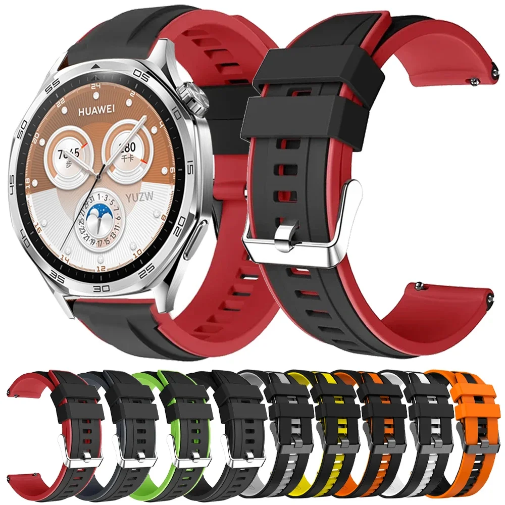 Силиконовый ремешок 20 мм 22 мм для HUAWEI WATCH GT 5 4 Pro 46 мм GT 3 SE 2 42 мм HONOR Magic Watch4 GS 3 Pro Сменные браслеты с ремешком