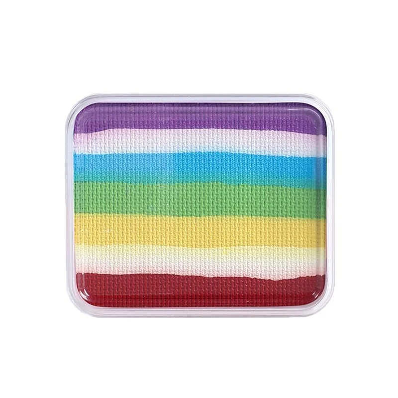 30g ปลอดสารพิษ Rainbow แยกเค้ก Face Body Paint สําหรับเด็กผู้ใหญ่ฉลองฮาโลวีนน้ําภาพวาดแต่งหน้า Palette
