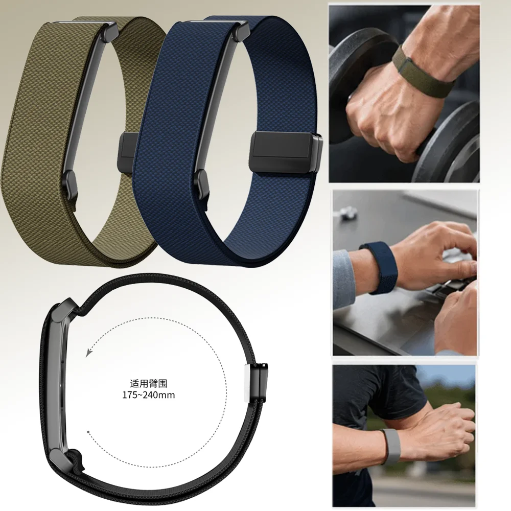 Elastisches Nylonband für Google Fitbit Air, magnetischer Knopf, atmungsaktives Sportarmband für Google Fitbit Air, Armbandzubehör