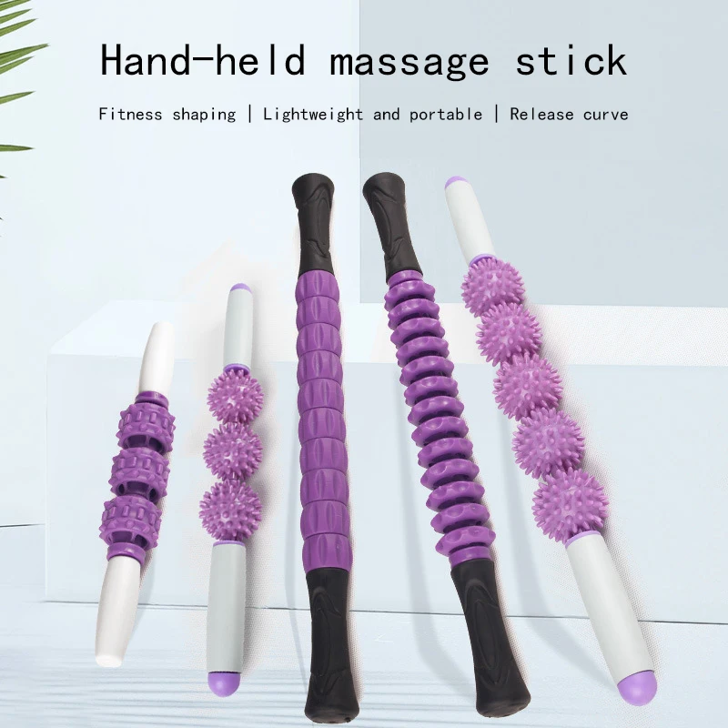 Muscle Massageador Health Gym Equipment Acupuntura Cellulite Body Neck Foot Self Back Massages Stick Roller with Balls Masseurs