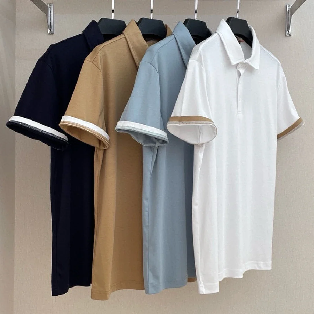 

NIGO Men's Summer Solid Color Temperament Fashionable Fit Polo Cotton Short Sleeved T-shirt Ngvp #nigo8532