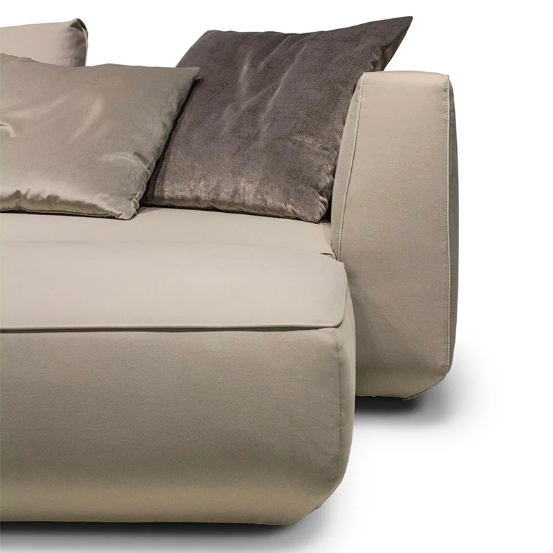 Minimalist sofa home living room simple modern straight row retro light luxury three-person creative sofa