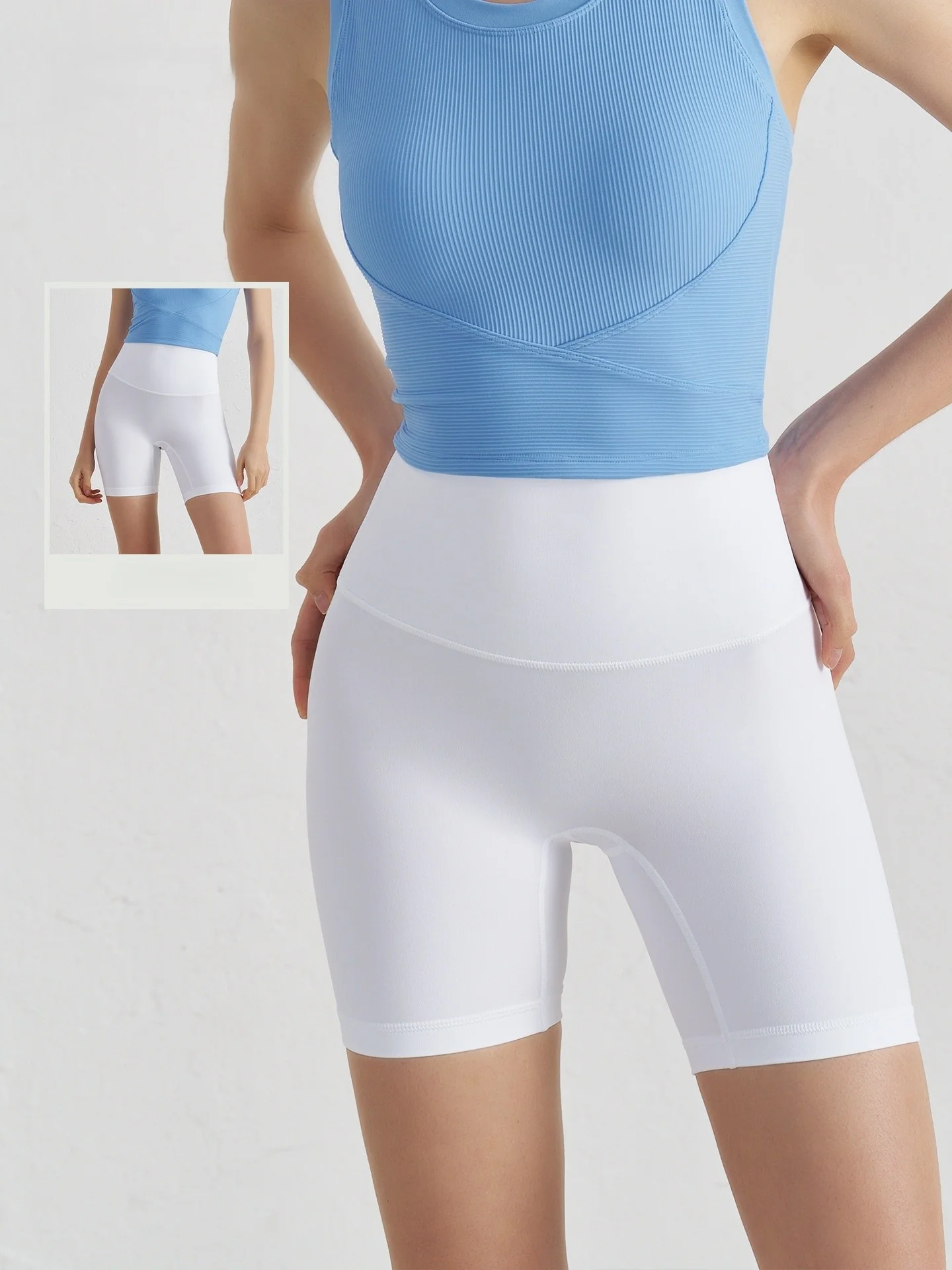 

Шорты для йоги Бежевые женские для тренировок Облегающие шорты для тренажерного зала Обычная эластичная ткань с контрастным принтом Спортивные модальные хлопковые легкие детали Ins