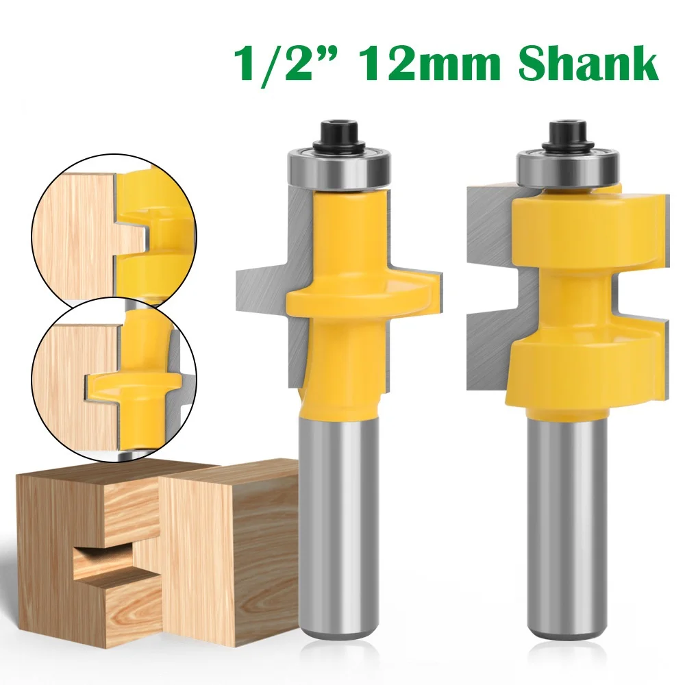 8mm 12mm 12.7mm Tongue＆Groove Bits Assembles Bit Router Bit Carbide Cutter Woodworking Milling Cutter For Wood Bit Face Mill