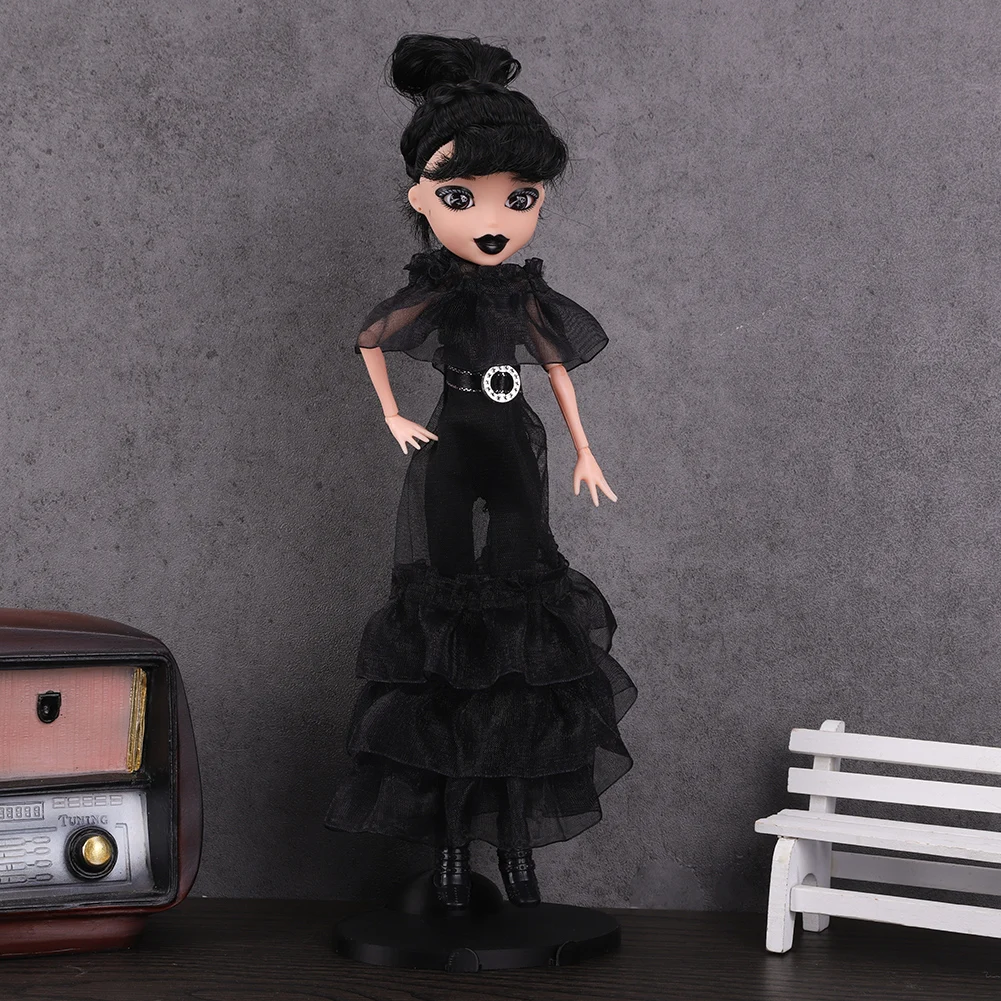 Wednesday Doll in Black Gothic Gown Wednesday Addams Collectible Dolls Inspired by Dance Scene Premium Accessory and Doll Stand