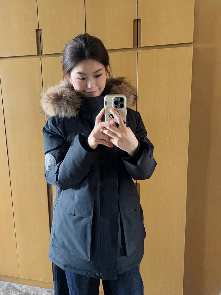 

Women's Thiened down Cotton Jaet Winter Coat Warm Casual Hooded Zipper Closure Long Sve Loose Fit Faionable Commute