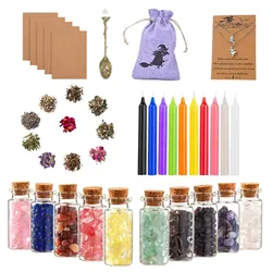 1SET Magic Witch Tool Kit Dried Flower Witchcraft Supplies Great Gifts Vanilla Candle Set For Spells Rituals Witchcraft Practice