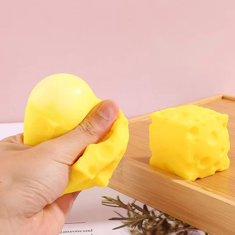 Weichkäse-Quetschspielzeug: Neuartiger, springender sensorischer Fidget-Würfel zur Stresslinderung, Entspannung, Konzentrationstraining und als lustiges Quetschspielzeug