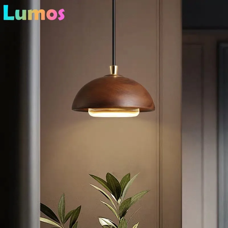 

Nordic Modern LED Pendant Lamp Wood Bar Kitchen Island Hanging Light Restaurant Coffee Shop Loft Home Decoration Indoor Lighting