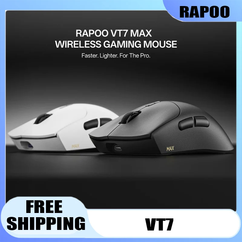 

Беспроводная игровая мышь Rapoo VT7 /VT7 MAX True 8K, беспроводная скорость опрокидывания до 500 часов, срок службы батареи, макро, 53G, легкий вес