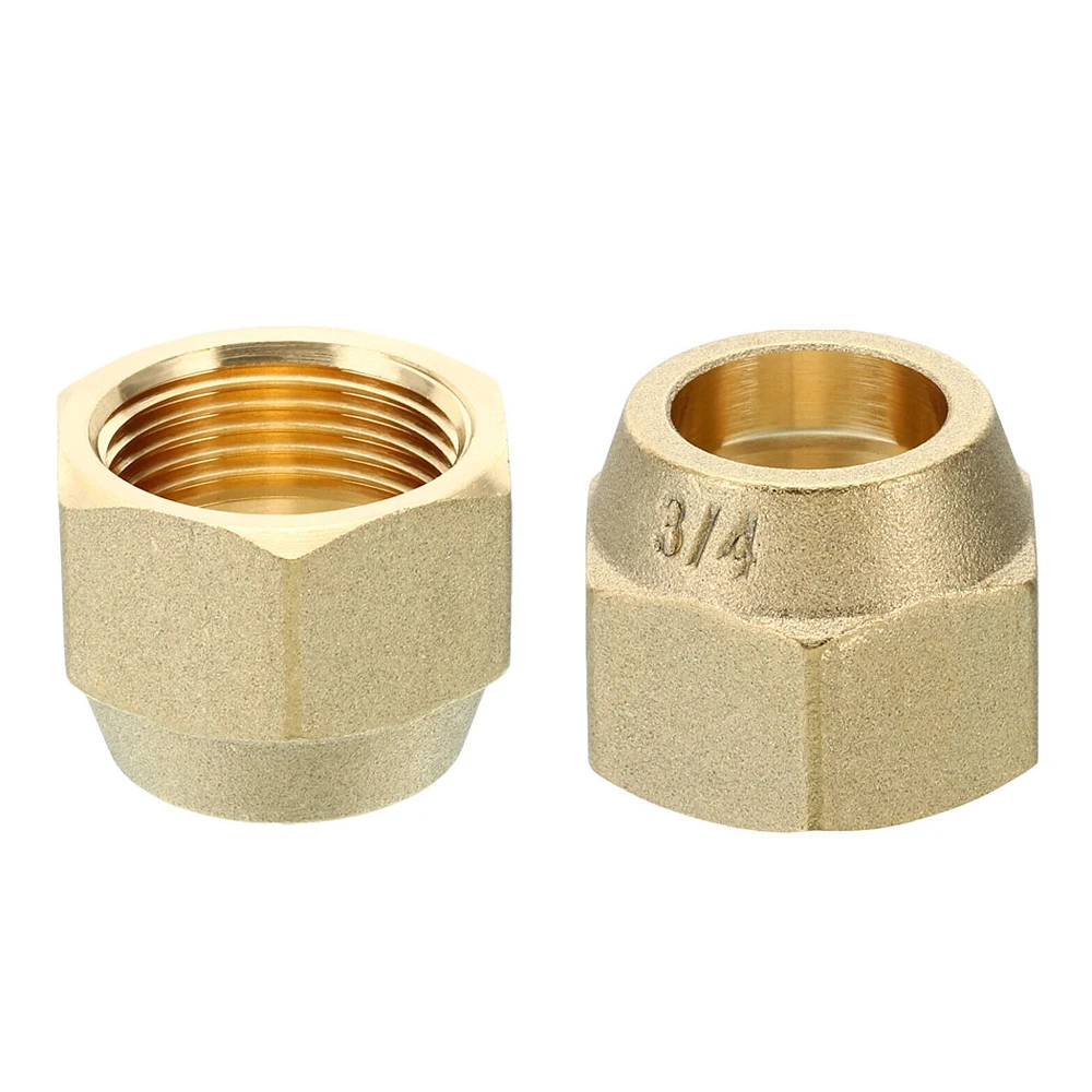 SAE 45 Forged Nut Hex 1/4 3/8 1/2 5/8 3/4 Tube OD Brass Air Conditioner Fitting