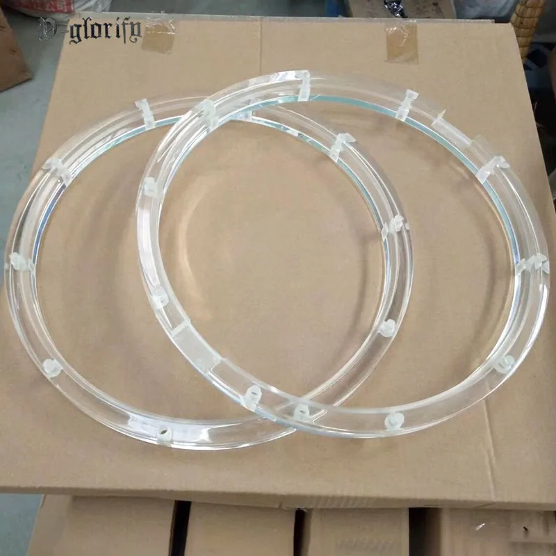 Transparent 14 Inch 10 Hole Acrylic Snare Drum Hoop Drum Rim 1 Pair, for 14 Inch Snare Drum