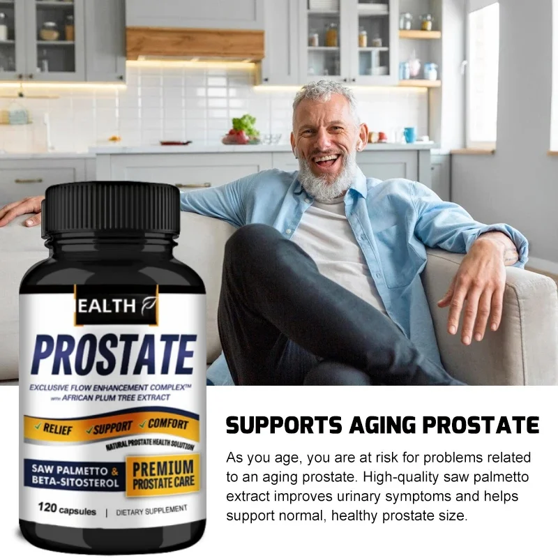 Prostate Saw Palmetto and Beta Sitosterol Supplement Men's Prostate Health Support Size Supports Urinary Relief Bladder Control