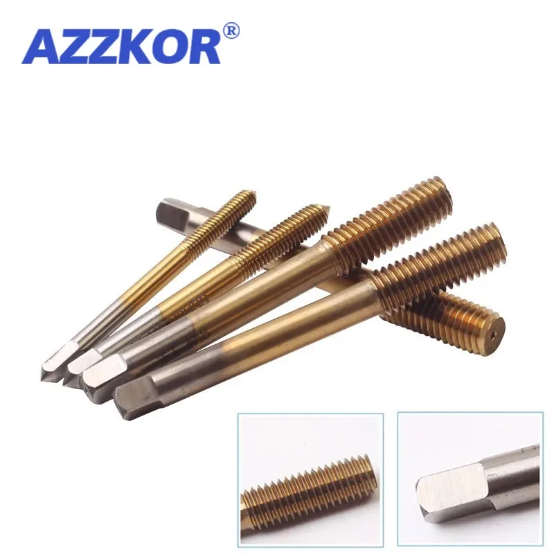 AZZKOR Inch Titanium Plated Extruded Tap UNC8-32 1/4-20 5/16- 3/16-24 Chip Free CNC Tools Taps