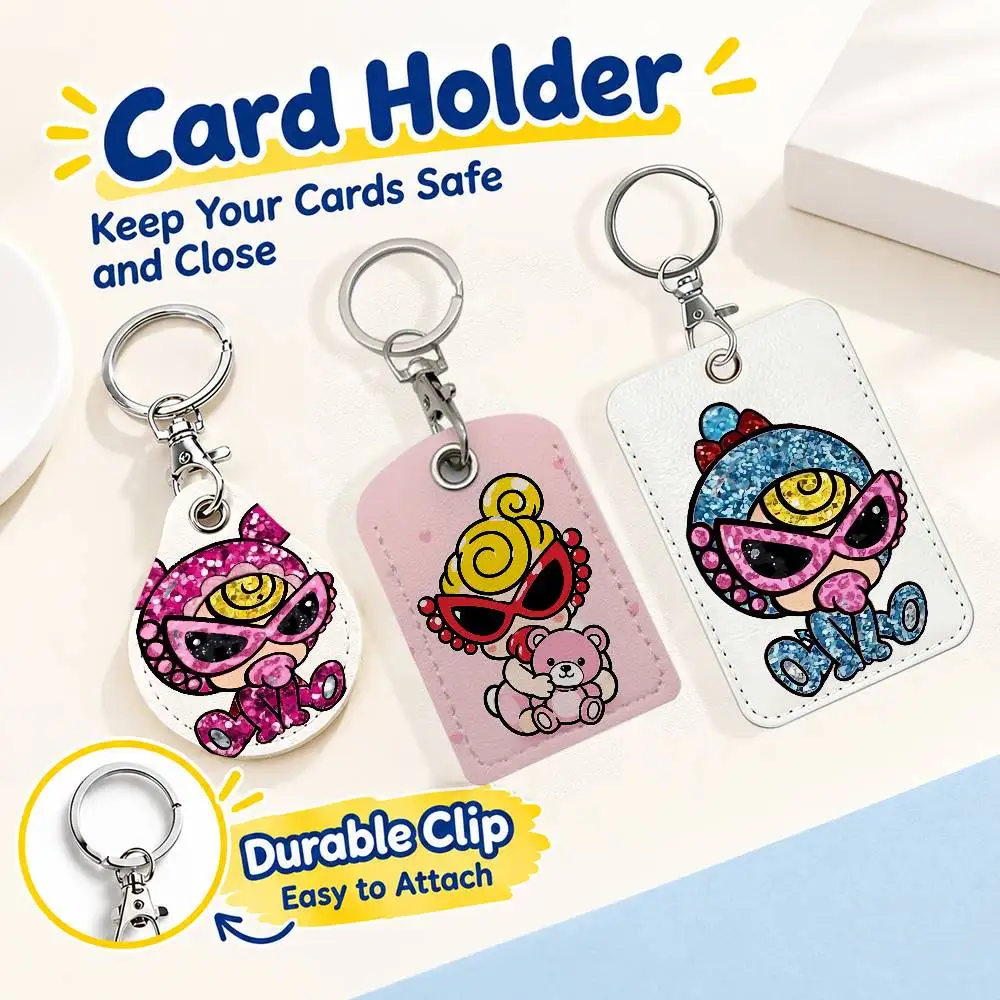 FOR Hysteric Cute Mini Card Holder Men And Womenn Universal Antirust Keychain Learther Access Drop Key Tag Ring