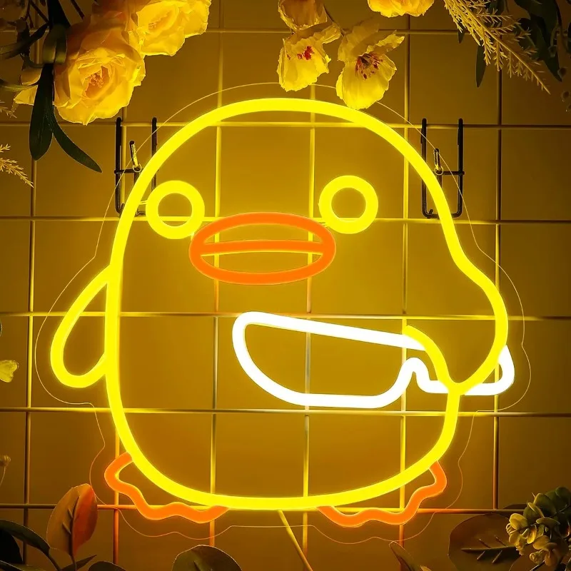 Imagem -02 - Pato Neon Sign para Wall Decor Luzes de Néon Engraçadas Led para o Quarto Anime Alimentado por Usb Sala de Jogos Infantis Bar Party Decor