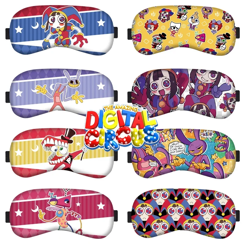 The Amazing Digital Circus Cartoon Sleeping Mask Anime Pomni Jax Breathable Shading Eye Mask Cute Men Women Print Eye Mask Gift