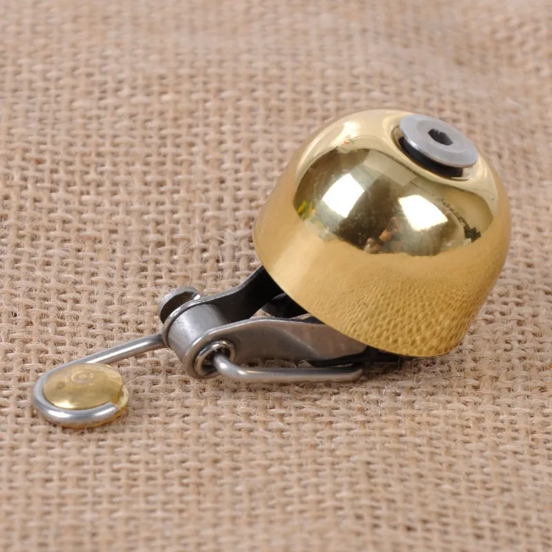 Picture 4: Mini Retro Bicycle Copper Bell Lightweight 1/2 Sets Small Bell for 22.2-28mm Handlebar MTB Road Bike Accessories