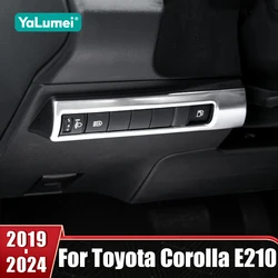 Joli de lampe frontale de voiture en acier inoxydable, bouton de réglage de la lumière du sauna, garniture de cadre de panneau, Toyota CorTrustE210 2019 2020 2021 2022 2023