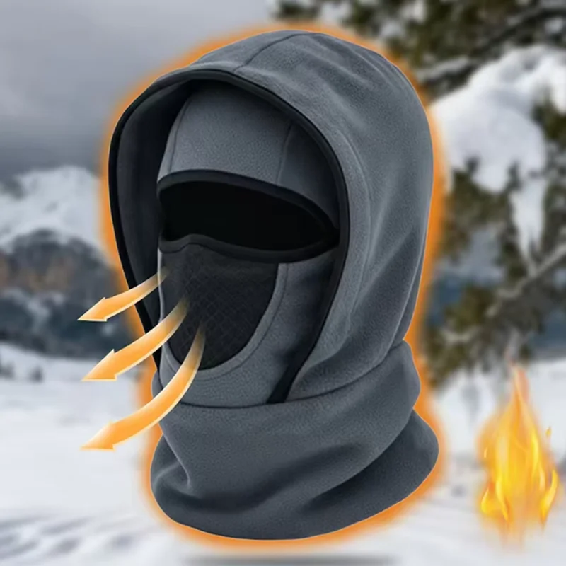 Winter Thick Hat Balaclava Cold-Resistant Thermal Cold Weather Face Neck Cover Unisex Multifunctional Cycling Hiking Head Cover