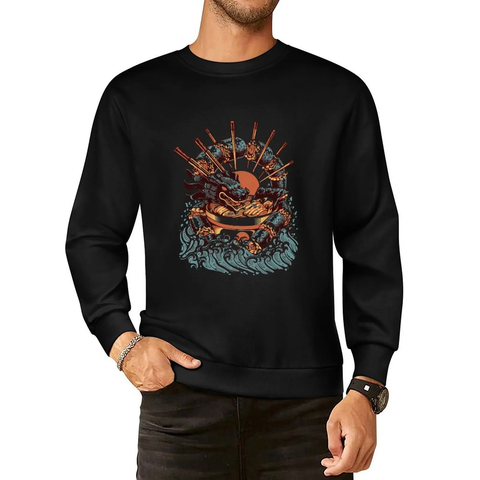 

Dragon Sushi Ramen Pullover Hoodie streetwear men autumn clothes tracksuit men men clothing graphic sweatshirts