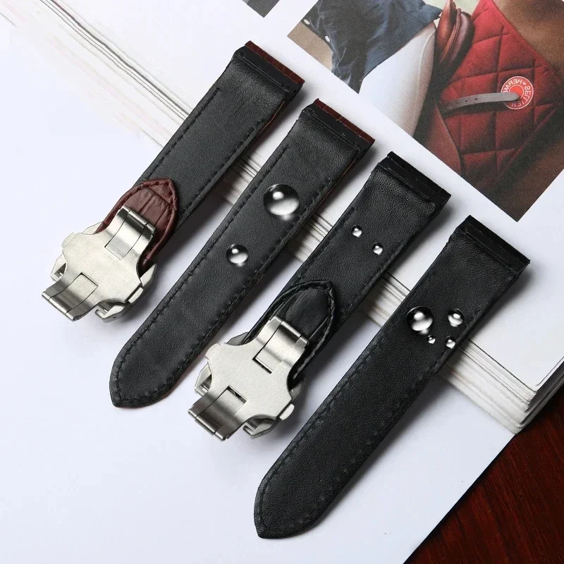 Cinturino per orologio in pelle di vacchetta di alta qualità per Cartier Santos 100 cinturino per uomo e donna in vera pelle 20mm 23mm braccialetto da polso