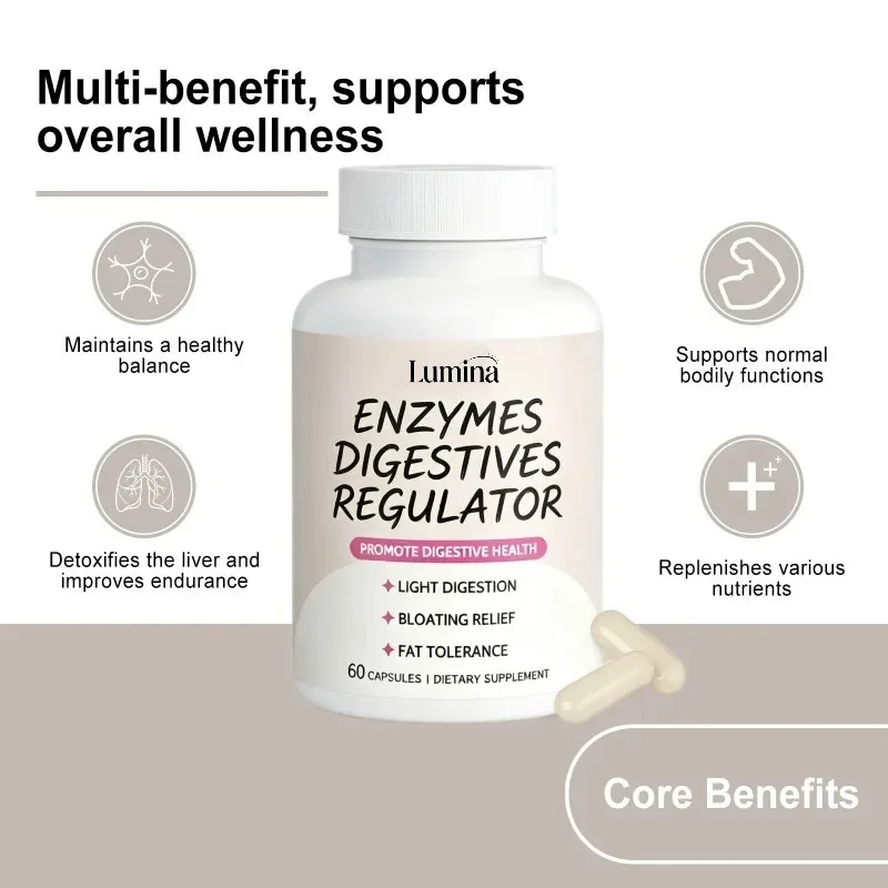 Digestive Enzyme Formula for Intestinal Bloating and Liver Health Support -60 Capsules