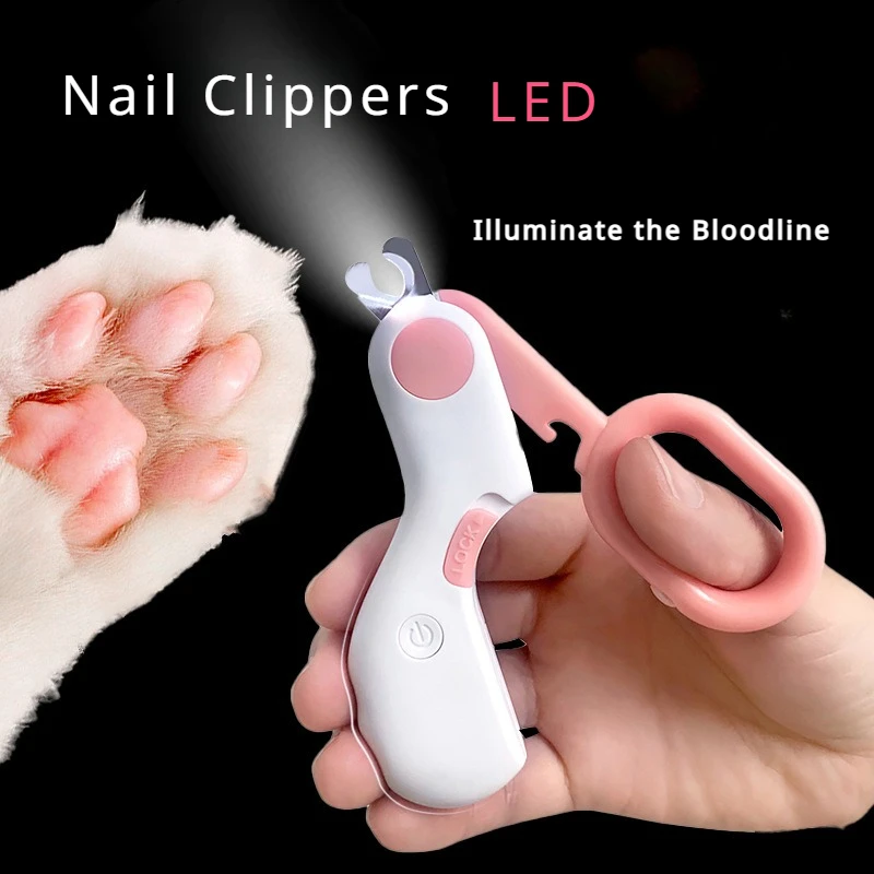 

Pet Nail Clipper LED Light Cutter Professional Pet Claw Trimmer with Safety Lock Puppy Kitten Animals Care Grooming Tool Kit