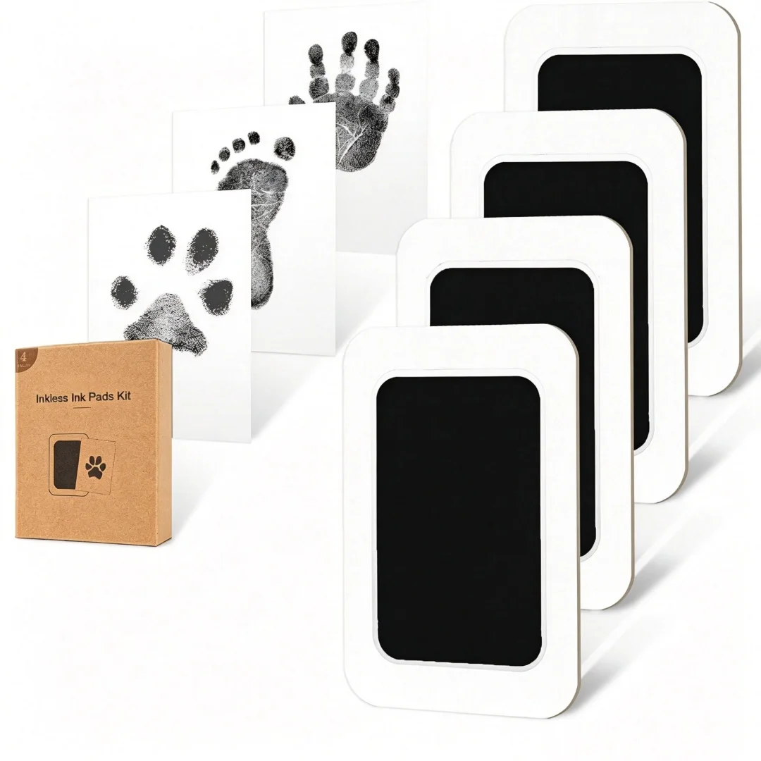 Dog, Cat, and baby Ink Free Pad Set, Clean Touch Dog Nose and baby Handprint Set, Commemorative Gifts for Pets and New Mothers
