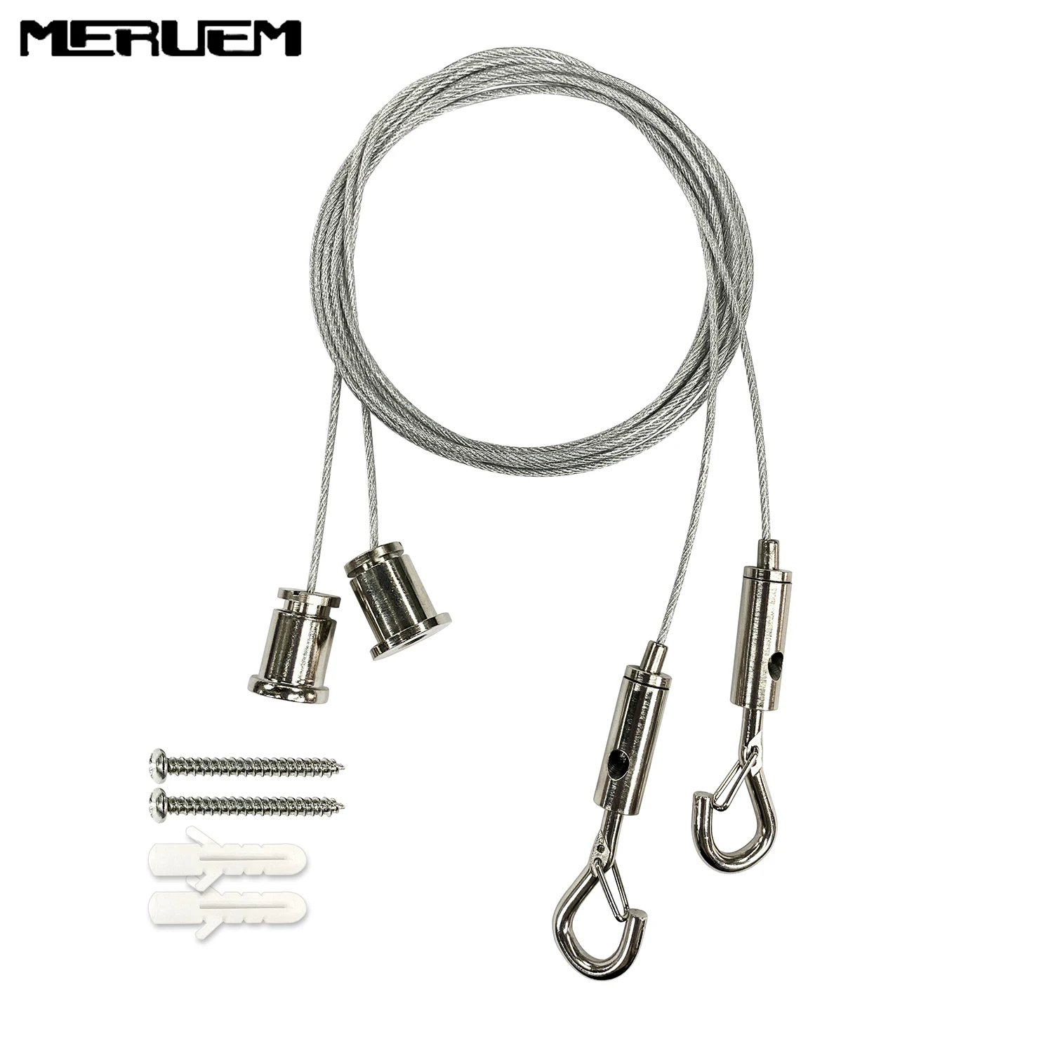 4 wires/lot Steel Rope Hanging Kit - Multi-Size (1m/1.2m/1.5m/2m) for Picture Frames, Art, Lighting, Paintings