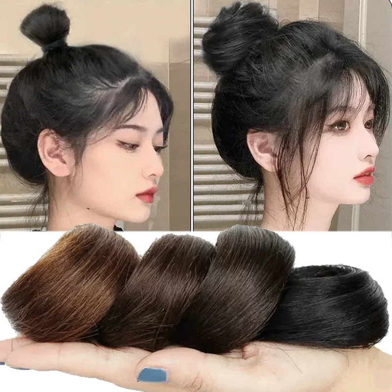 Bun sintético de cabelo encaracolado para mulheres, Bun bagunçado, Scrunchies bagunçado, bandas de cabelo Updo Hair pieces elástico, Volume franja postiços