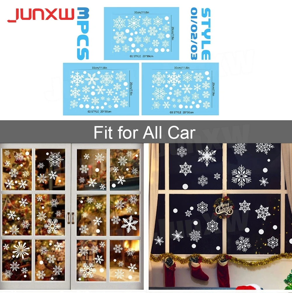 

Christmas Snowflake Electrostatic Wall Sticker Glass Windows Decals New Year Wallpaper Merry Christmas Home Decoration Stickers