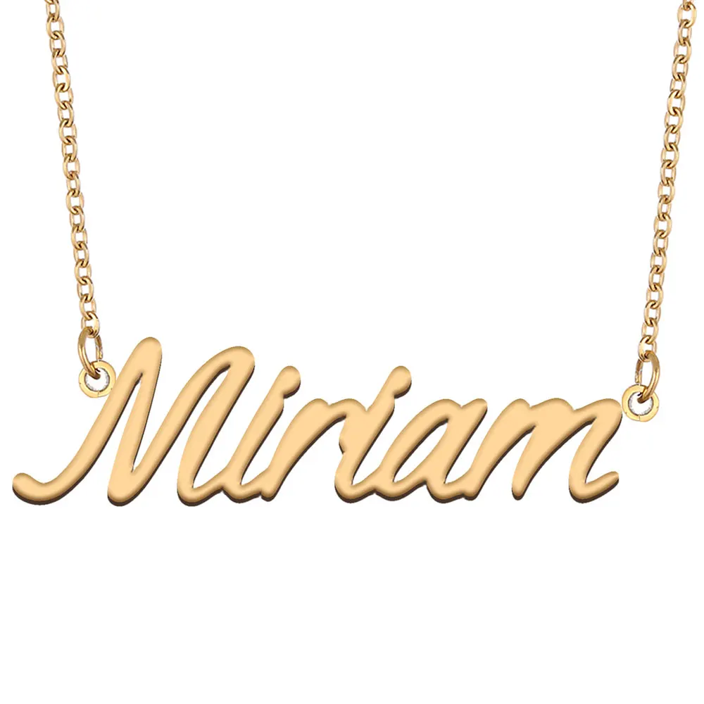 

Miriam Name Necklace for Women Stainless Steel Jewelry Gold Color Nameplate Pendant Collares Para Mujer Letters Choker