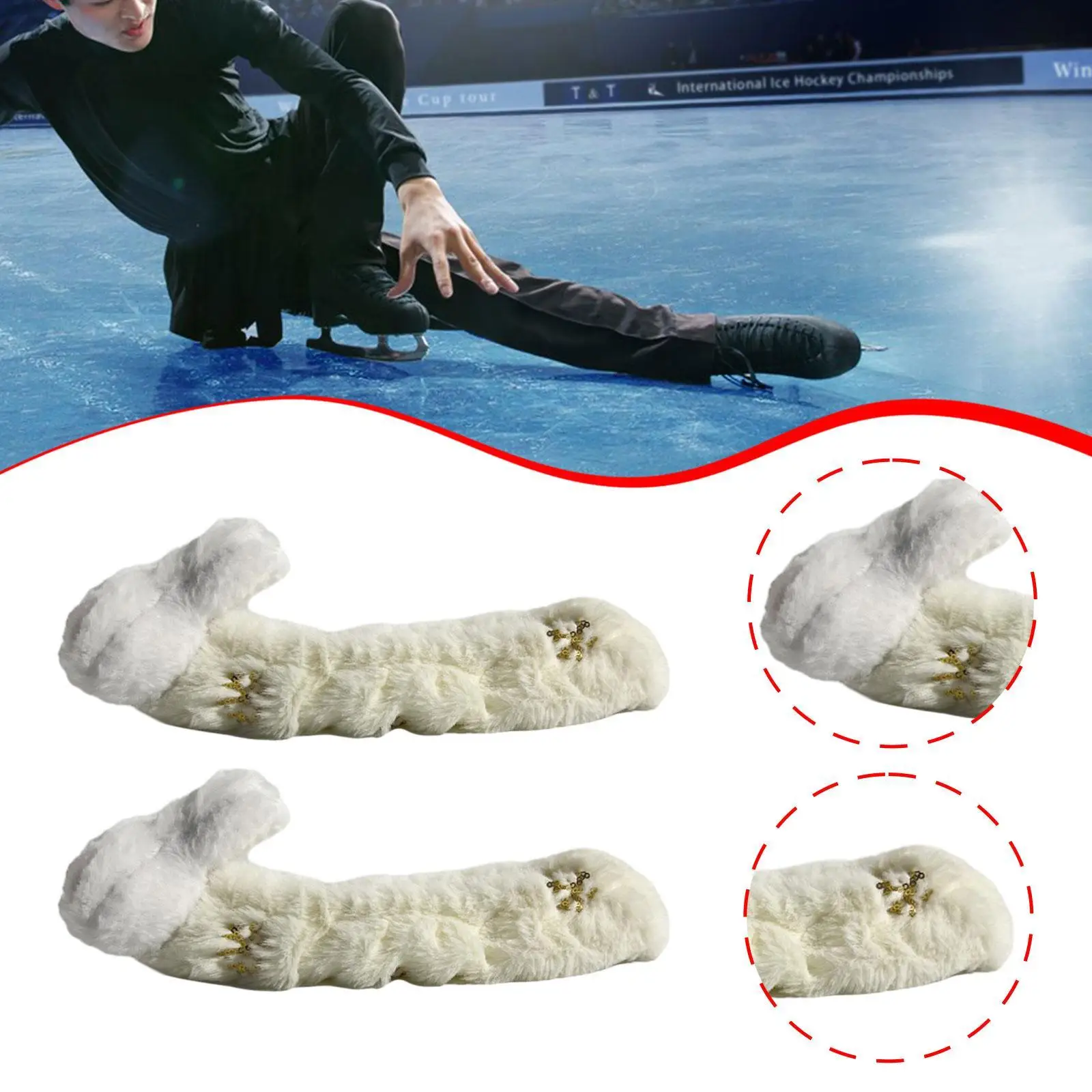 アイススケートカバー 35 センチメートルぬいぐるみバニー型快適なかわいい保護アイススケートガードホッケースケート収納用