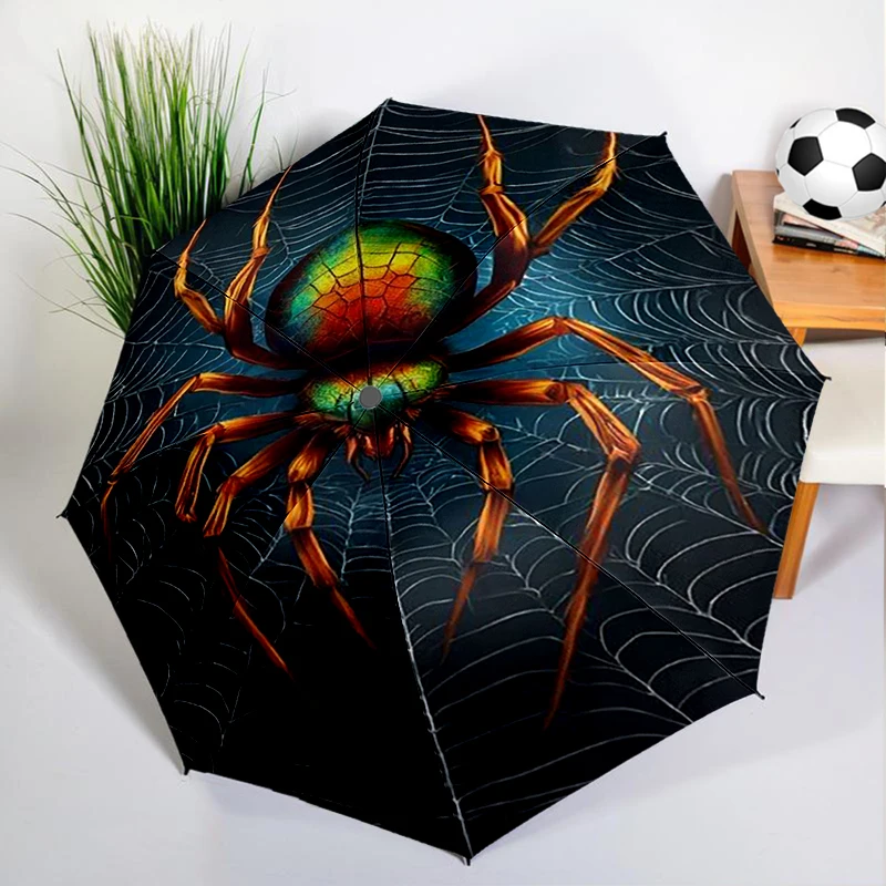 1PC Retro Spider Umbrella Automatic Open/close, Sturdy Iron Frame & 8-Rib Struct, Umbrella for Women & Men, Christmas Gifts