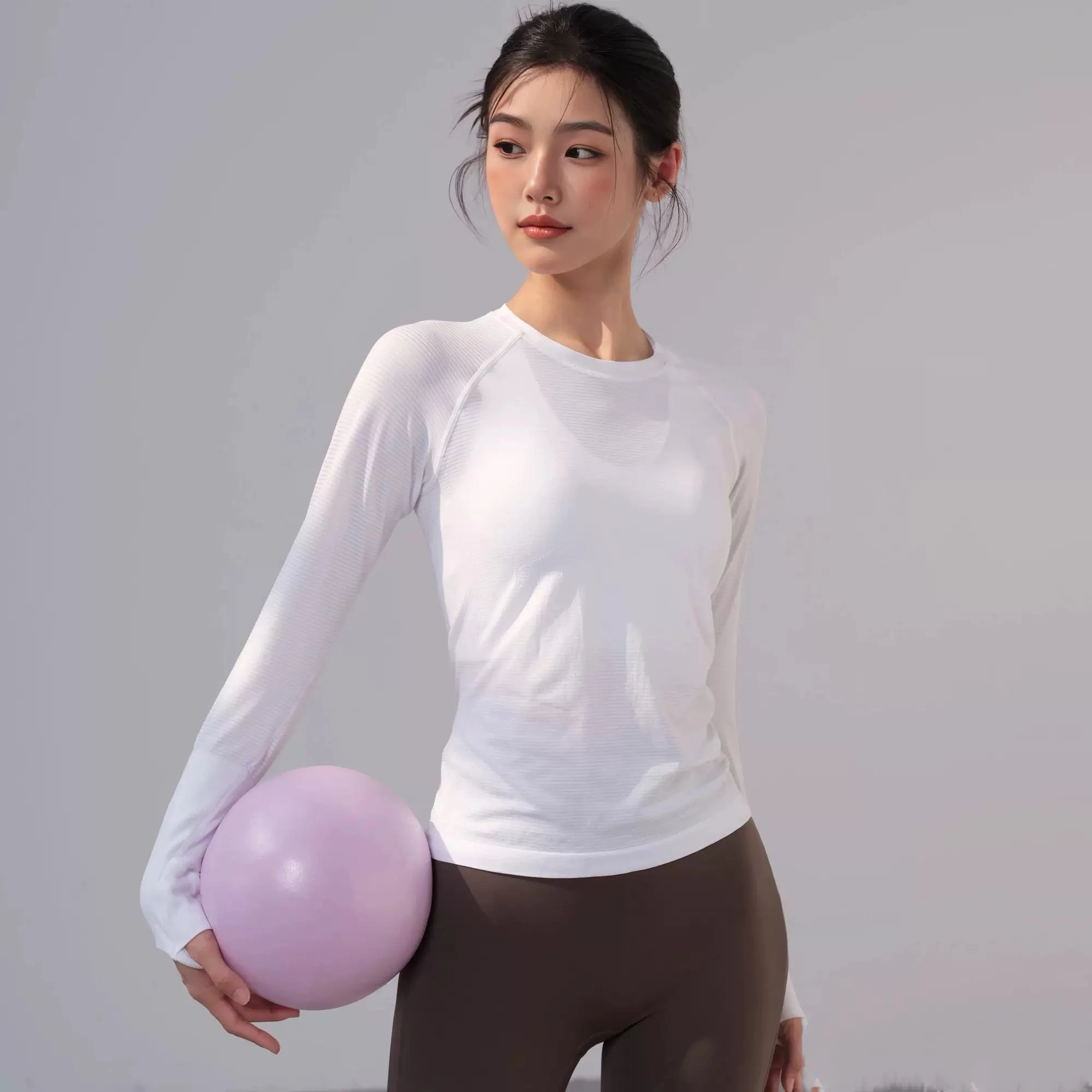 Women's Outdoor Sports Shirt Yoga Wear Fitness T-Shirt Running Workout Top Female Long Sleeves Sportswear Exercise Gym Clothing image 5
