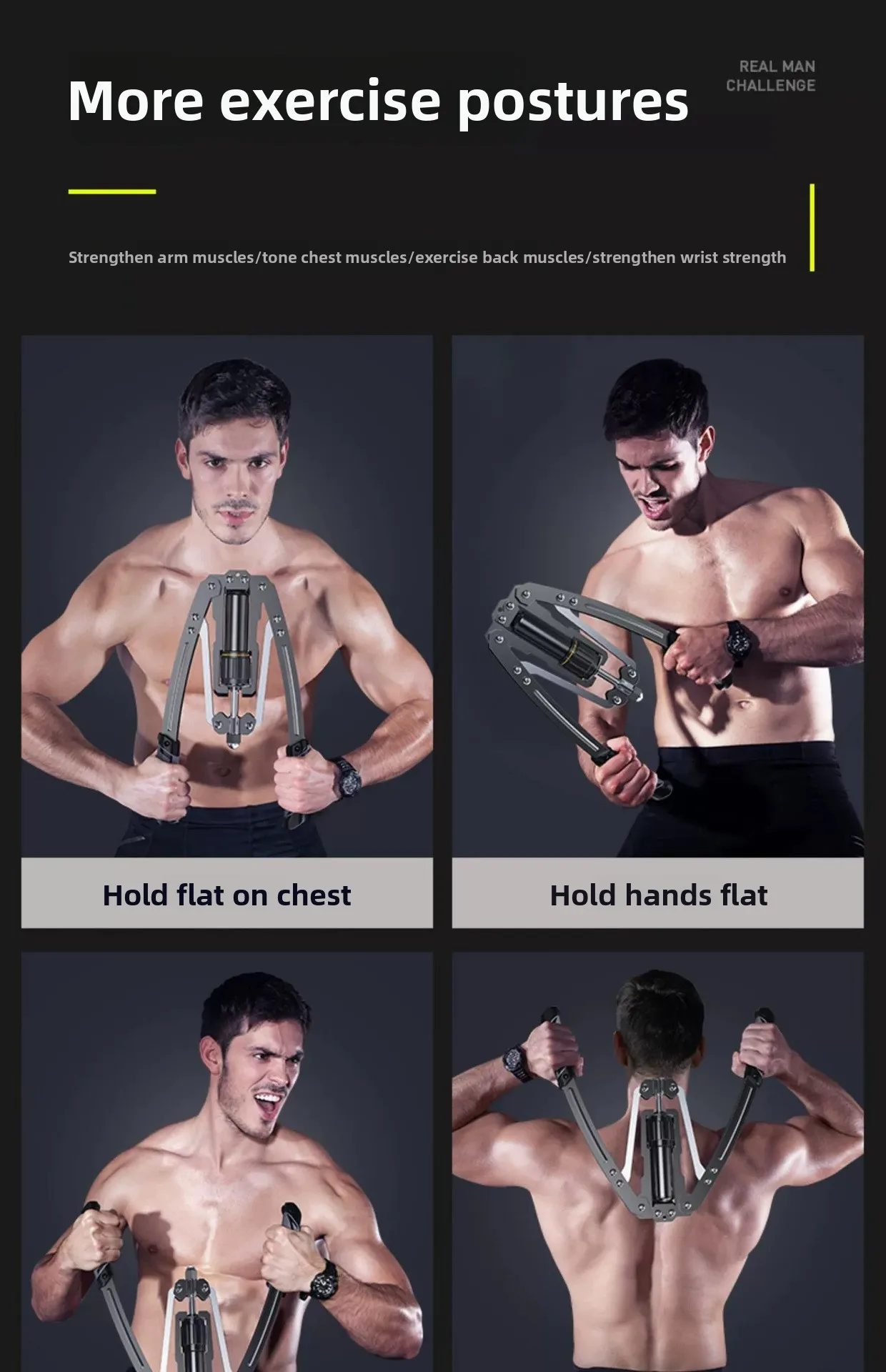 Hydraulisches Armkraftgerät für Männer, Verstellbare Armkraftstange, Heimfitnessgerät für Brust- und Armmuskeltraining – Detail 16