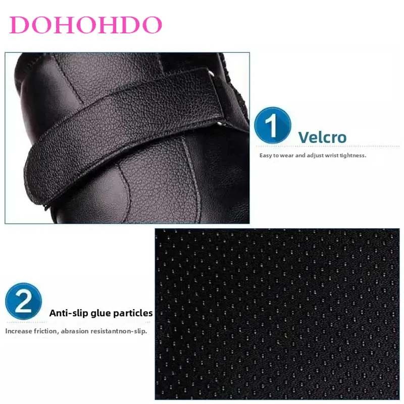 جديد الرجال الشتاء بولي Leather قفازات جلدية مبطن الدافئة الدراجات في الهواء الطلق يندبروف الرياضة عدم الانزلاق قفازات جلدية قفازات سوداء Guantes موتو #5