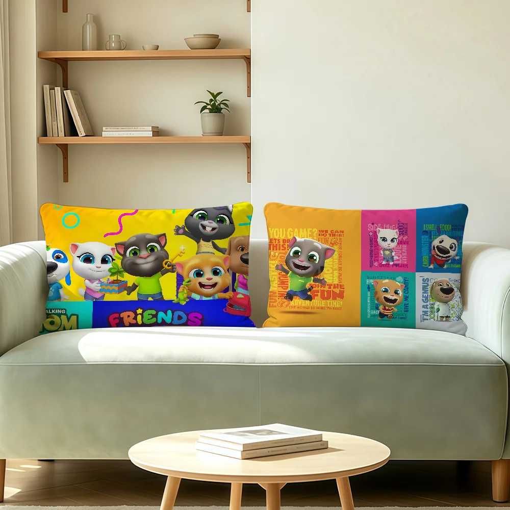 T-Talking T-Tom and F-Friends cushion cover Polyester Pillowcase Sofa Living Room Cushion Cover Bedroom Bedside or Home Decor