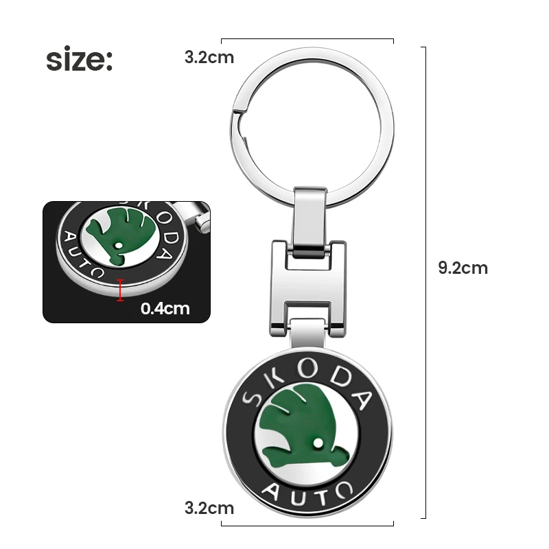 3D Metal Car Logo Key Chain Keyring Auto Interiors Accessories For Skoda Koda Kodiaq Fabia 1 2 Karoq Octavia A5 RS Yeti Rapid