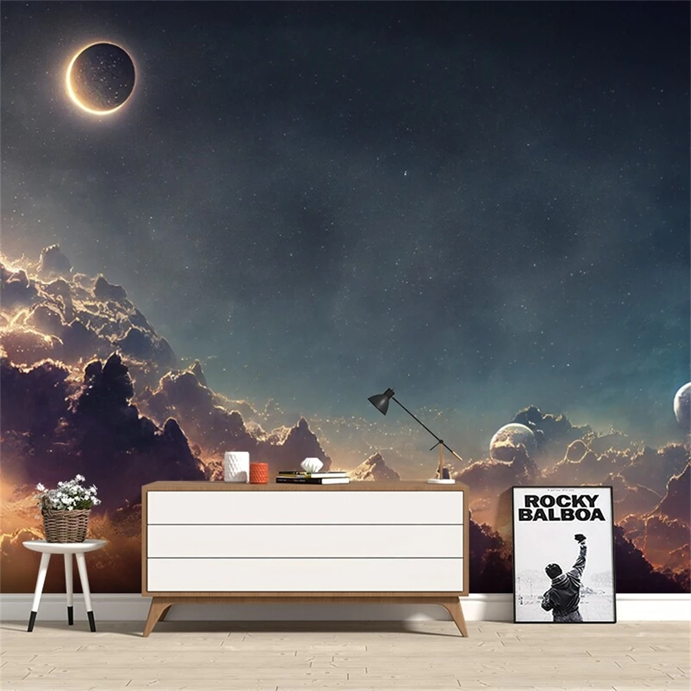 Custom KTV Moon wallpaper for living room decor TV background goldfish wall paper home decoration bedroom sofa mural wall cloth