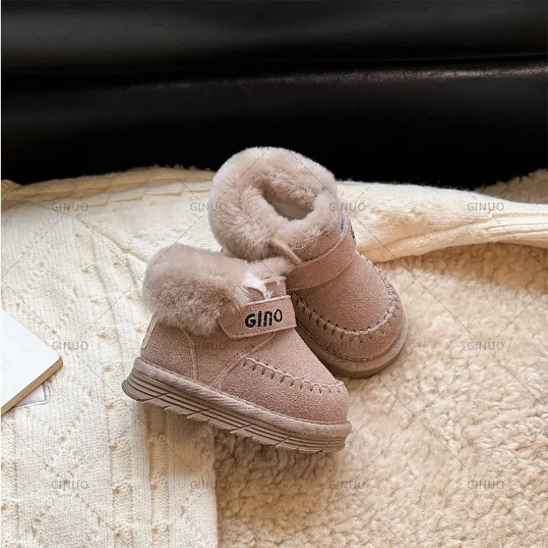 Winter Kids Cowhide Suede Snow Boots Designer Toddler Tasman Fur Slippers Tazz Baby Shoes Ultra Mini Girls Boy Low-top Warm Boot