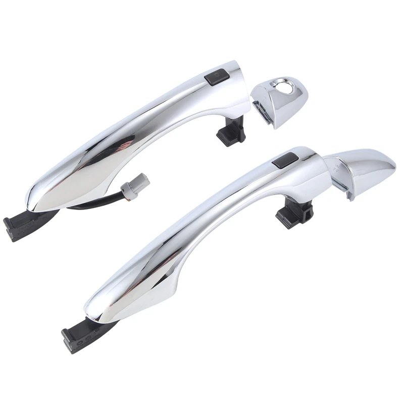 1Pair Front Door Inductive Chrome Handle Have Button 82651-C5710 82661-C5710 For Kia Sorento 2015-2018 Door Pull Lid Parts