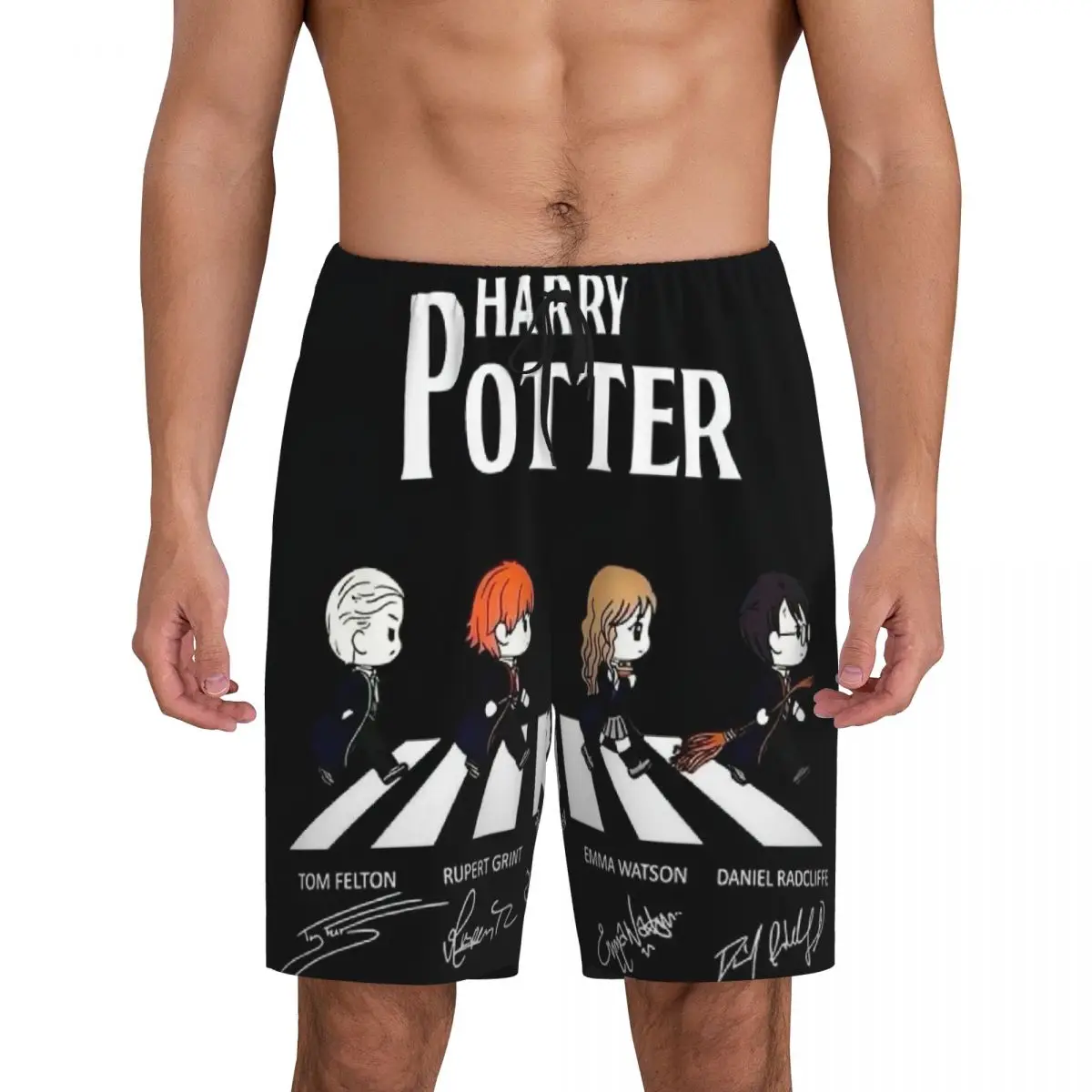 

Custom Harrys Magic Adventure Movies Potters Pajama Shorts Sleepwear Men's Elastic Waistband Sleep Lounge Short Pjs with Pockets